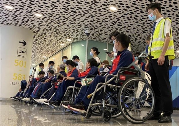 Đoàn Thể thao Người Khuyết tật Việt Nam tại Hàng Châu. Ảnh tư liệu: TTXVN phát