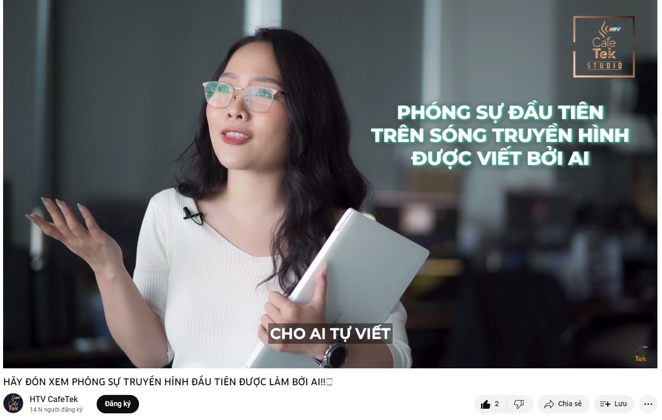 ChatGPT viết kịch bản phóng sự cho HTV. Ảnh chụp màn hình