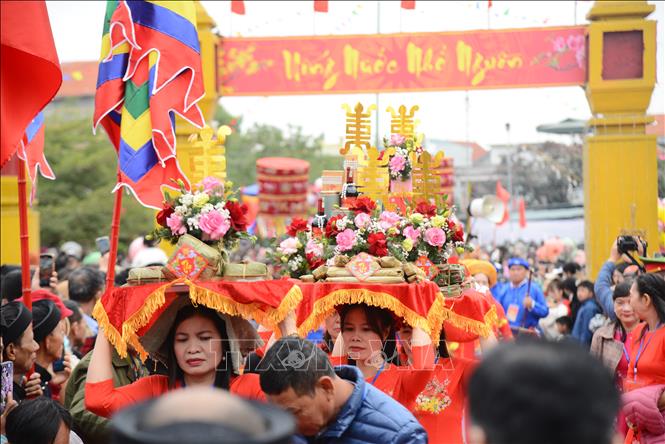 Lễ hội Tiên Công hay còn có tên gọi khác là lễ “rước người”, là một lễ hội độc đáo và được người dân các xã, phường của vùng đảo Hà Nam (Quảng Ninh) duy trì tổ chức với quy mô khá lớn trên địa bàn. Ảnh: Thanh Vân/TTXVN