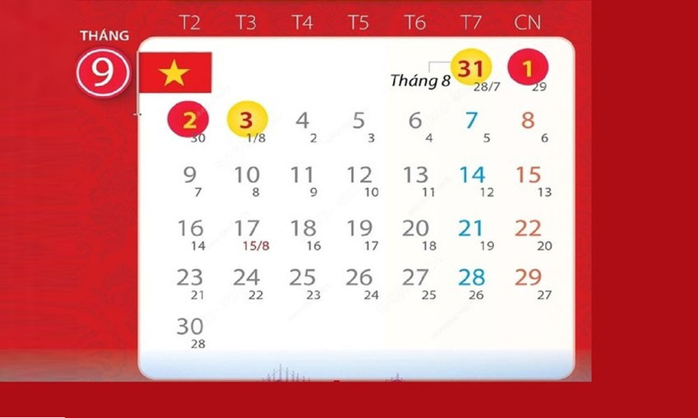 Chi tiết 4 ngày nghỉ dịp lễ Quốc khánh 2024.