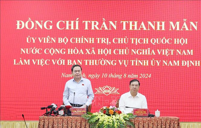 Chủ tịch Quốc hội Trần Thanh Mẫn phát biểu chỉ đạo. Ảnh: Thống Nhất/TTXVN