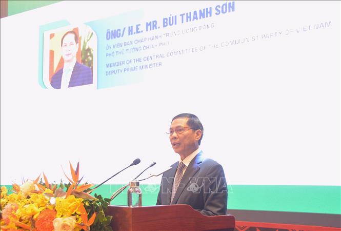 Phó Thủ tướng Bùi Thanh Sơn phát biểu tại hội nghị. Ảnh: TTXVN phát
