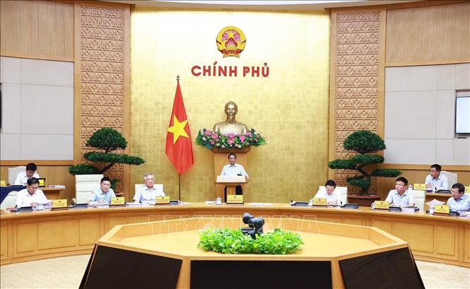 Thủ tướng Phạm Minh Chính chủ trì phiên họp Chính phủ chuyên đề về xây dựng pháp luật tháng 9 năm 2024. Ảnh: Dương Giang/TTXVN