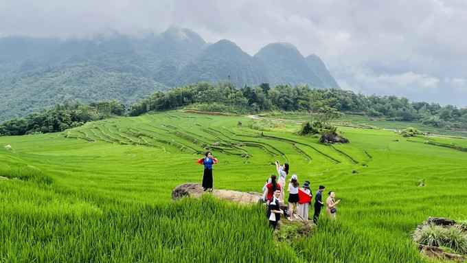 Khu du lịch cộng đồng Pù Luông (Thanh Hóa) thu hút khách du lịch trong nước và quốc tế. Ảnh: Hoa Mai/ TTXVN