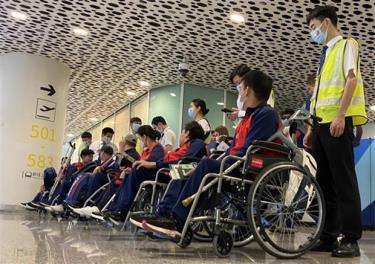 Đoàn Thể thao Người Khuyết tật Việt Nam tại Hàng Châu. Ảnh tư liệu: TTXVN phát