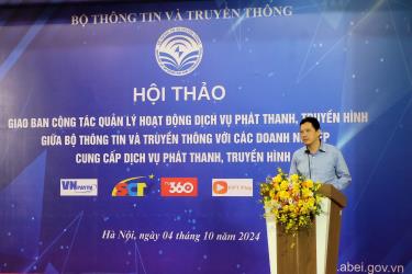 Cục trưởng Lê Quang Tự Do chia sẻ nhiều thông tin tích cực về thị trường dịch vụ truyền hình trả tiền tại Việt Nam. Ảnh: Trọng Đạt