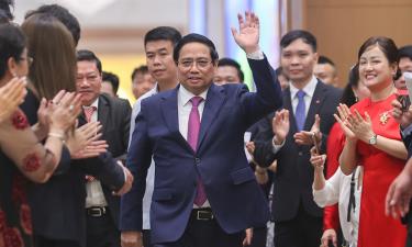 Thủ tướng Phạm Minh Chính đến dự và chủ trì Hội nghị gặp mặt doanh nghiệp với chủ đề 