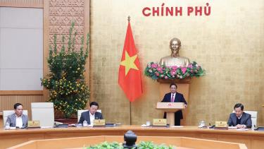 Thủ tướng Phạm Minh Chính: Khẩn trương tập trung giải quyết, xử lý công việc ngay từ ngày làm việc đầu tiên. Ảnh VGP/Nhật Bắc.