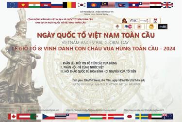 Thông tin về Lễ giỗ Tổ và Vinh danh con cháu Vua Hùng toàn cầu 2024.