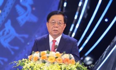 Đồng chí Nguyễn Trọng Nghĩa, Ủy viên Bộ Chính trị, Bí thư Trung ương Đảng, Trưởng ban Tuyên giáo Trung ương phát biểu.