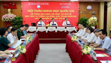 Hội thảo khoa học quốc gia với chủ đề “Hệ thống báo Đảng với công tác bảo vệ nền tảng tư tưởng của Đảng, đấu tranh phản bác các quan điểm sai trái, thù địch”. Ảnh: Đình Hiệp