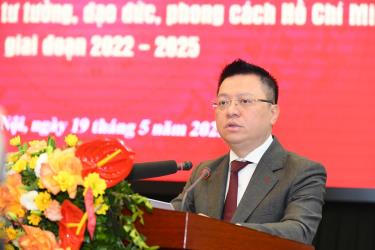 Tổng biên tập Lê Quốc Minh phát biểu tại Lễ phát động